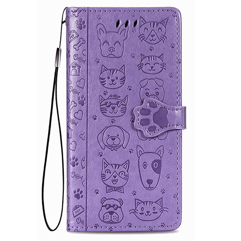 Coque Portefeuille Motif Fantaisie Livre Cuir Etui Clapet S05D pour Samsung Galaxy S21 5G Violet