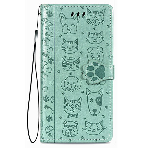 Coque Portefeuille Motif Fantaisie Livre Cuir Etui Clapet S05D pour Samsung Galaxy S21 FE 5G Vert