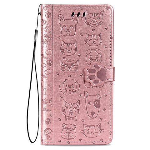 Coque Portefeuille Motif Fantaisie Livre Cuir Etui Clapet S05D pour Samsung Galaxy S21 Plus 5G Rose