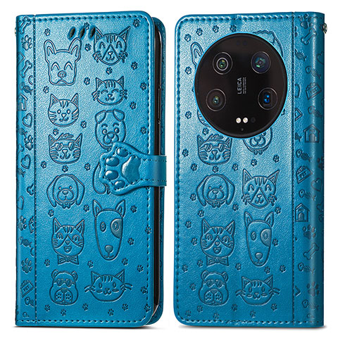 Coque Portefeuille Motif Fantaisie Livre Cuir Etui Clapet S05D pour Xiaomi Mi 13 Ultra 5G Bleu