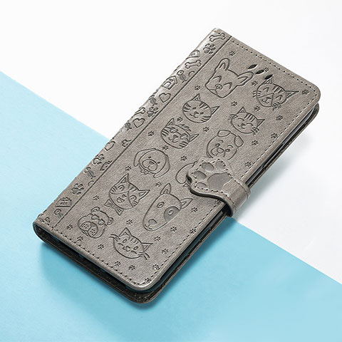 Coque Portefeuille Motif Fantaisie Livre Cuir Etui Clapet S05D pour Xiaomi Redmi 12 4G Gris