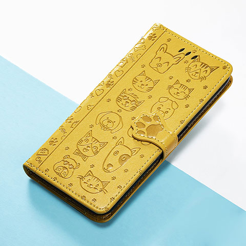 Coque Portefeuille Motif Fantaisie Livre Cuir Etui Clapet S05D pour Xiaomi Redmi 12 4G Jaune