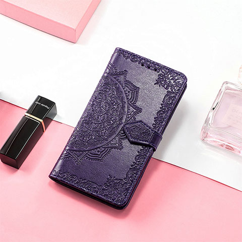 Coque Portefeuille Motif Fantaisie Livre Cuir Etui Clapet S05D pour Xiaomi Redmi 12C 4G Violet