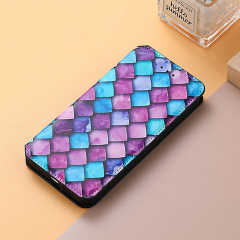 Coque Portefeuille Motif Fantaisie Livre Cuir Etui Clapet S06D pour Huawei Honor X7 Violet