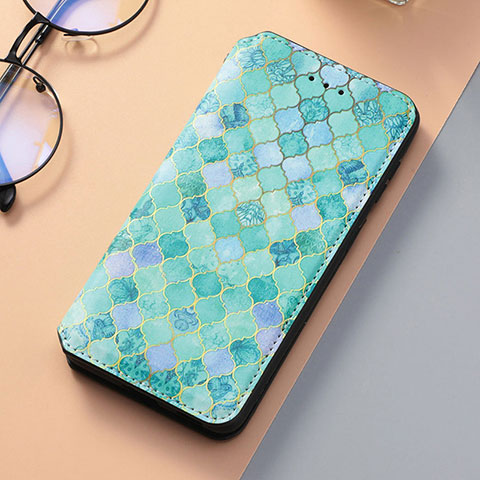 Coque Portefeuille Motif Fantaisie Livre Cuir Etui Clapet S06D pour Samsung Galaxy S21 5G Vert