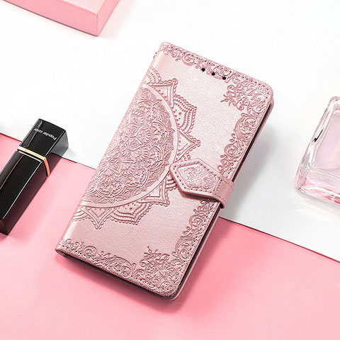 Coque Portefeuille Motif Fantaisie Livre Cuir Etui Clapet S07D pour Huawei Honor 80 Pro 5G Or Rose