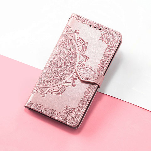 Coque Portefeuille Motif Fantaisie Livre Cuir Etui Clapet S07D pour Huawei Nova Y61 Or Rose