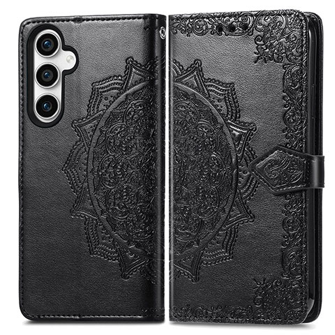 Coque Portefeuille Motif Fantaisie Livre Cuir Etui Clapet S07D pour Samsung Galaxy S21 FE 5G Noir