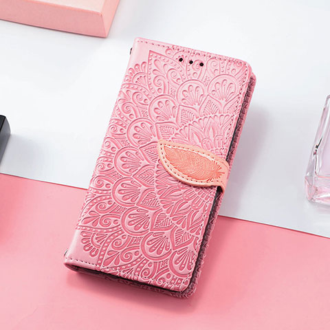 Coque Portefeuille Motif Fantaisie Livre Cuir Etui Clapet S08D pour Huawei Honor X10 Max 5G Or Rose