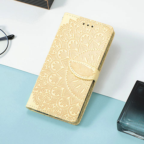 Coque Portefeuille Motif Fantaisie Livre Cuir Etui Clapet S08D pour Huawei Y7p Jaune