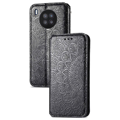 Coque Portefeuille Motif Fantaisie Livre Cuir Etui Clapet S09D pour Huawei Honor 50 Lite Noir