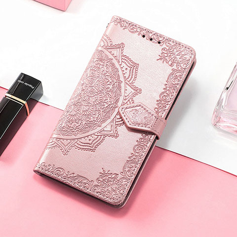 Coque Portefeuille Motif Fantaisie Livre Cuir Etui Clapet S09D pour Huawei Honor 60 5G Or Rose