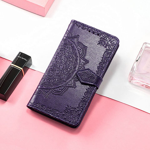 Coque Portefeuille Motif Fantaisie Livre Cuir Etui Clapet S09D pour Huawei Honor 60 5G Violet