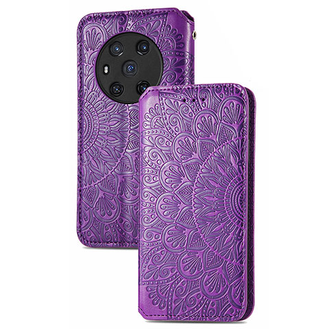 Coque Portefeuille Motif Fantaisie Livre Cuir Etui Clapet S09D pour Huawei Honor Magic3 5G Violet