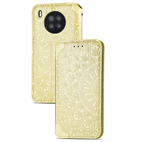 Coque Portefeuille Motif Fantaisie Livre Cuir Etui Clapet S09D pour Huawei Nova 8i Or