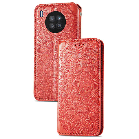 Coque Portefeuille Motif Fantaisie Livre Cuir Etui Clapet S09D pour Huawei Nova 8i Rouge