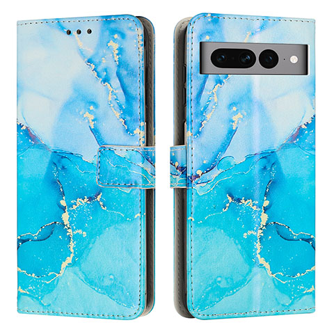 Coque Portefeuille Motif Fantaisie Livre Cuir Etui Clapet Y01X pour Google Pixel 7 Pro 5G Bleu