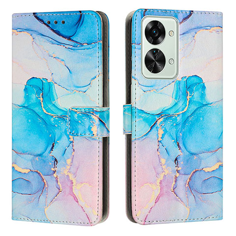 Coque Portefeuille Motif Fantaisie Livre Cuir Etui Clapet Y01X pour OnePlus Nord 2T 5G Bleu Ciel