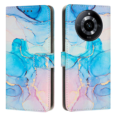 Coque Portefeuille Motif Fantaisie Livre Cuir Etui Clapet Y01X pour Realme 11 Pro+ Plus 5G Bleu Ciel