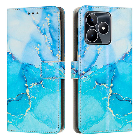 Coque Portefeuille Motif Fantaisie Livre Cuir Etui Clapet Y01X pour Realme C53 India Bleu