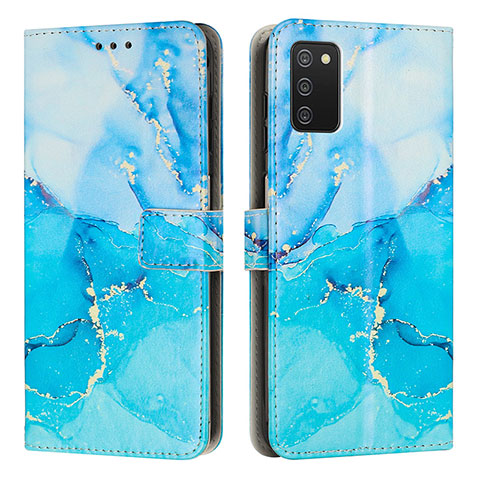 Coque Portefeuille Motif Fantaisie Livre Cuir Etui Clapet Y01X pour Samsung Galaxy A02s Bleu