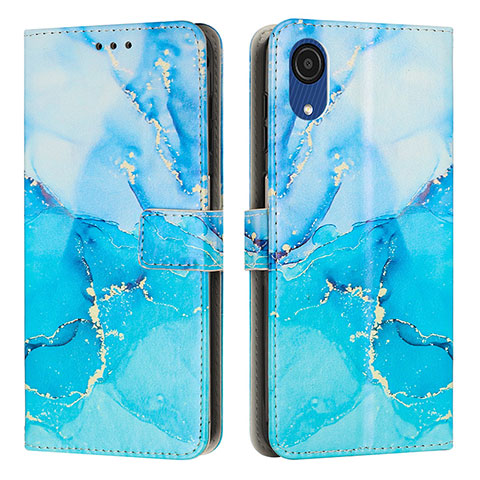 Coque Portefeuille Motif Fantaisie Livre Cuir Etui Clapet Y01X pour Samsung Galaxy A03 Core Bleu