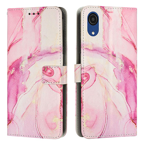 Coque Portefeuille Motif Fantaisie Livre Cuir Etui Clapet Y01X pour Samsung Galaxy A03 Core Rose