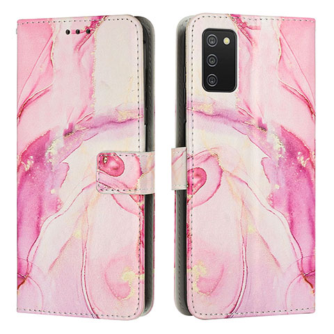 Coque Portefeuille Motif Fantaisie Livre Cuir Etui Clapet Y01X pour Samsung Galaxy A03s Rose