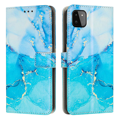 Coque Portefeuille Motif Fantaisie Livre Cuir Etui Clapet Y01X pour Samsung Galaxy A22 5G Bleu