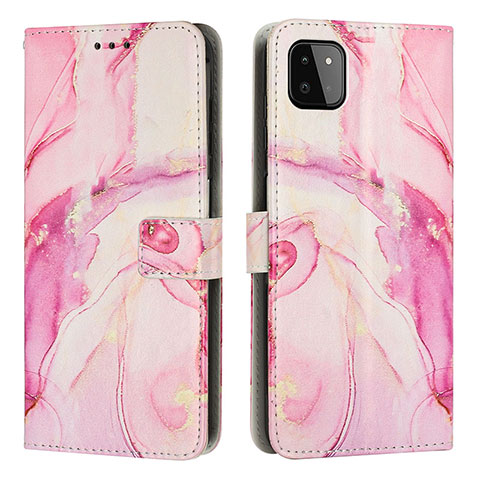 Coque Portefeuille Motif Fantaisie Livre Cuir Etui Clapet Y01X pour Samsung Galaxy A22 5G Rose