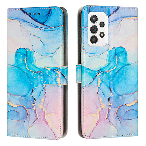 Coque Portefeuille Motif Fantaisie Livre Cuir Etui Clapet Y01X pour Samsung Galaxy A52s 5G Bleu Ciel