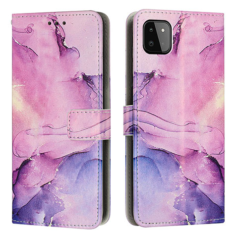 Coque Portefeuille Motif Fantaisie Livre Cuir Etui Clapet Y01X pour Samsung Galaxy F42 5G Violet