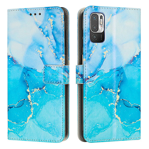 Coque Portefeuille Motif Fantaisie Livre Cuir Etui Clapet Y01X pour Xiaomi POCO M3 Pro 5G Bleu