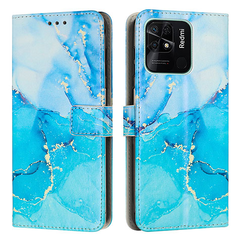 Coque Portefeuille Motif Fantaisie Livre Cuir Etui Clapet Y01X pour Xiaomi Redmi 10 India Bleu