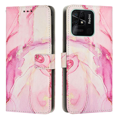 Coque Portefeuille Motif Fantaisie Livre Cuir Etui Clapet Y01X pour Xiaomi Redmi 10C 4G Rose