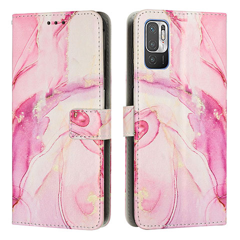 Coque Portefeuille Motif Fantaisie Livre Cuir Etui Clapet Y01X pour Xiaomi Redmi Note 10T 5G Rose