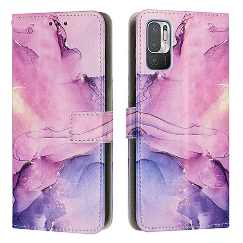 Coque Portefeuille Motif Fantaisie Livre Cuir Etui Clapet Y01X pour Xiaomi Redmi Note 10T 5G Violet