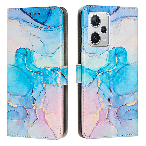 Coque Portefeuille Motif Fantaisie Livre Cuir Etui Clapet Y01X pour Xiaomi Redmi Note 12 Pro 5G Bleu Ciel