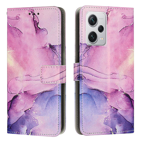 Coque Portefeuille Motif Fantaisie Livre Cuir Etui Clapet Y01X pour Xiaomi Redmi Note 12 Pro 5G Violet