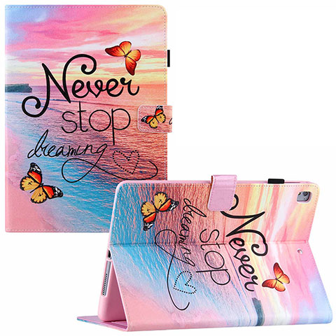 Coque Portefeuille Motif Fantaisie Livre Cuir Etui Clapet Y02B pour Apple iPad Air 2 Rose