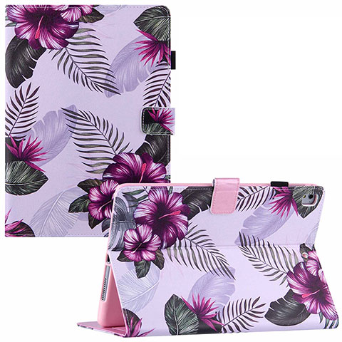 Coque Portefeuille Motif Fantaisie Livre Cuir Etui Clapet Y02B pour Apple iPad Air Violet