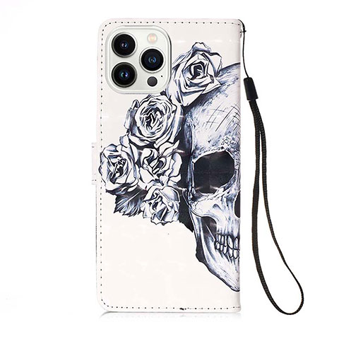 Coque Portefeuille Motif Fantaisie Livre Cuir Etui Clapet Y02B pour Apple iPhone 14 Pro Blanc