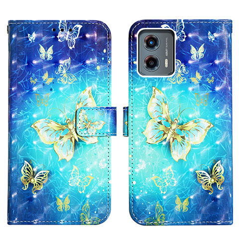 Coque Portefeuille Motif Fantaisie Livre Cuir Etui Clapet Y02B pour Motorola Moto G 5G (2023) Bleu Ciel