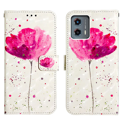 Coque Portefeuille Motif Fantaisie Livre Cuir Etui Clapet Y02B pour Motorola Moto G 5G (2023) Rose