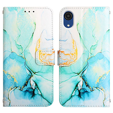 Coque Portefeuille Motif Fantaisie Livre Cuir Etui Clapet Y02B pour Samsung Galaxy A03 Core Vert