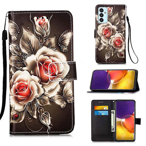 Coque Portefeuille Motif Fantaisie Livre Cuir Etui Clapet Y02B pour Samsung Galaxy F54 5G Noir