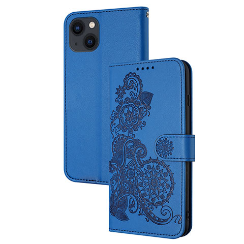 Coque Portefeuille Motif Fantaisie Livre Cuir Etui Clapet Y02X pour Apple iPhone 13 Bleu