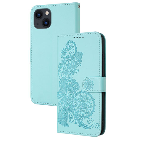 Coque Portefeuille Motif Fantaisie Livre Cuir Etui Clapet Y02X pour Apple iPhone 13 Bleu Ciel