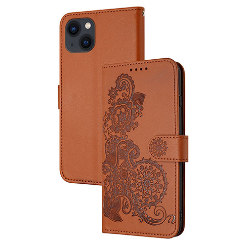 Coque Portefeuille Motif Fantaisie Livre Cuir Etui Clapet Y02X pour Apple iPhone 13 Marron