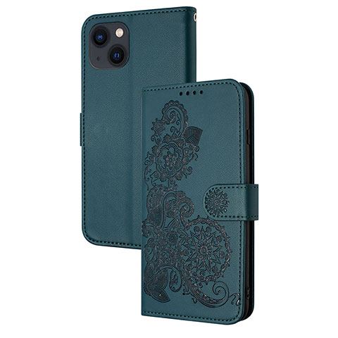 Coque Portefeuille Motif Fantaisie Livre Cuir Etui Clapet Y02X pour Apple iPhone 13 Vert